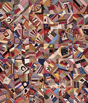 Stitches: QUILT TOP CRAZY PATTERN, 1885, American crafts