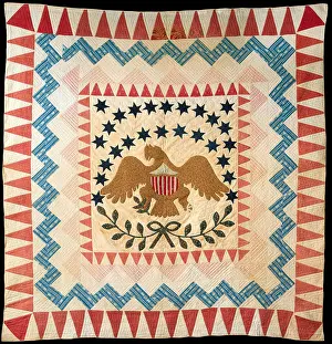 Representational: QUILT, EAGLE PATTERN, 1837-50, New England, American