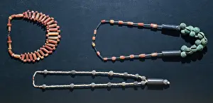 Colombia: Quimbay civilization (Colombia). 500-1500. Beaded necklaces