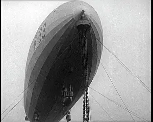 R.33: The R.33 Zeppelin Tied To A Mooring Mast