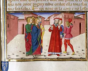 Xvth: As the rabbi of the synagogue (Jairo) talks with Jesus, a ma
