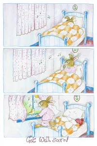 Endersby: Rabbit in bed Get Well Soon