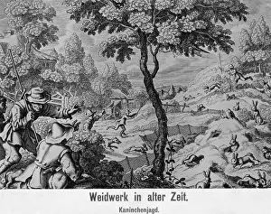 Beaters: Rabbit hunt, around 17th century