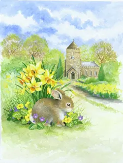Comerford: Rabbit with Spring Flowers