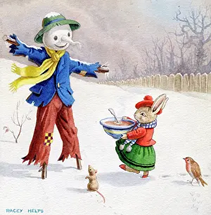 Scarecrow: Rabbit Taking Soup to Scarecrow