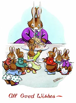 Rushton: Rabbits with Christmas pudding