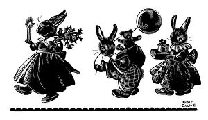 Cloke: Three rabbits going to bed