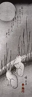Hiroshige: Rabbits in Moonlight