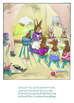 Thank: Rabbits Saying Grace