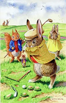Fore: Rabbits and Squirrel Playing Golf