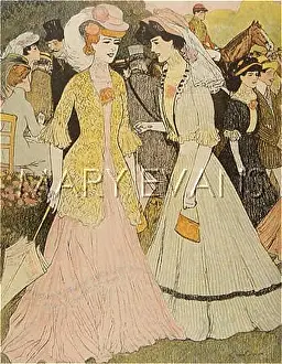 Coatee: Race goers in gowns 1907