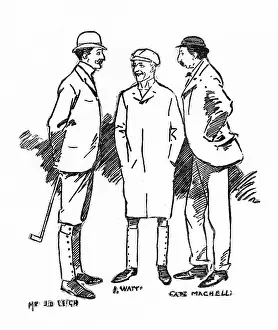 Racegoer: Racegoers - Mr Jo Leigh, J. Watt and Captain Mitchell