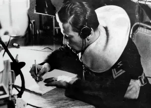 Speedboat: Radio operator on board a German speedboat, 1944