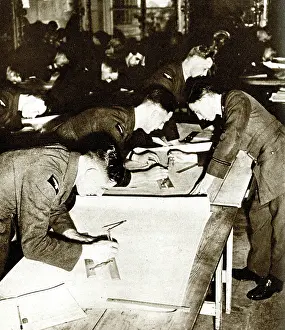Cadet: RAF cadets in the Navigation Class, WW2