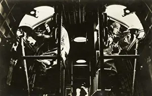 Sortie: RAF gunners keeping watch at their posts during a raid