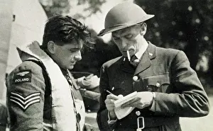 Sleeve: RAF intelligence officer with Polish pilot, WW2