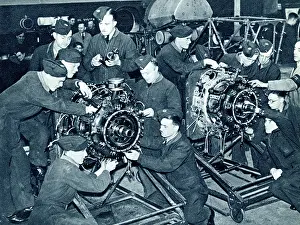 Recruit: RAF recruits undergoing mechanical training, WW2