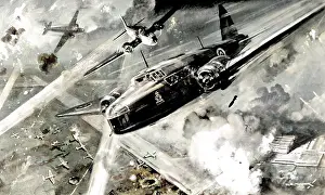 Stavanger: RAF Wellington bombers attacking a German airfield; Second
