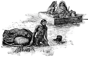 Manitoba: Raft - transport - people - primitive