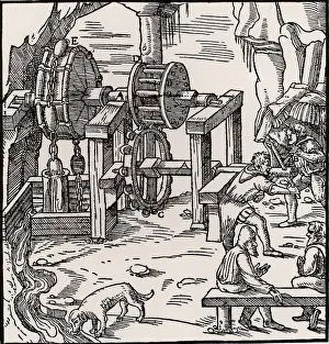 Apart: Rag-and-chain pump being used to raise water from
