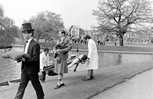 Punts: Rag week stunt by the river, Cambridge University