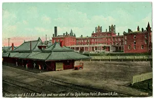 Oglethorpe: Railroad Station and Oglethorpe Hotel, Brunswick, GA, USA