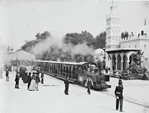 Balloonists: Railroad train at the Paris Exposition, 1889
