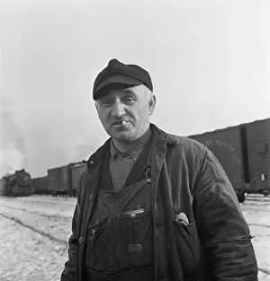 Railcar: Railroad worker at a Chicago and Northwestern