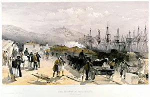 Unloading: The Railway at Balaklava. From William Simpson