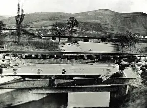 Stopped: A railway bridge to be dismantled over the Nahe, around 1919