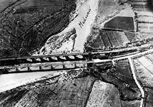 Italians: Railway bridge above the rier Meduna, 1918