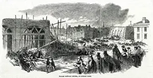 Navvy: Railway construction accident, Camden Town, London 1849