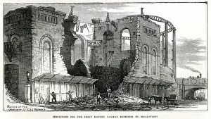 Gasworks: Railway construction, extension to Broad Street, London 1871