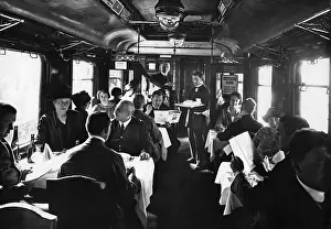 Waiter: Railway dining car in Germany, 1926
