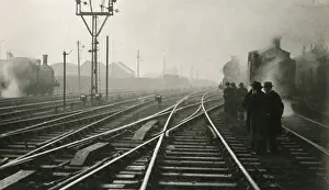 Evocative: Railway junction in the morning mist (alternate version)