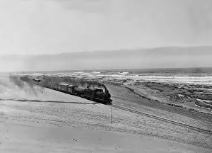Sout: Railway line on the Atlantic Ocean in the former German Sout