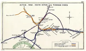 Junctions: Railway map, Acton, Kew, Turnham Green, London
