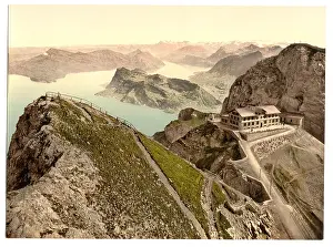 Cantons: Railway, from Oberhaupt, towards Lake of Four Cantons, with