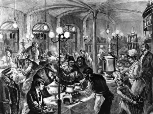 Samovar: railway, railway station, at the Russian-German