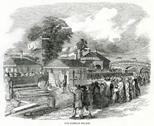 Evesham: Railway station at Evesham, Worcestershire 1852