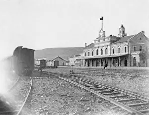 Railway station of the Hejaz railway in Haifa, 1914