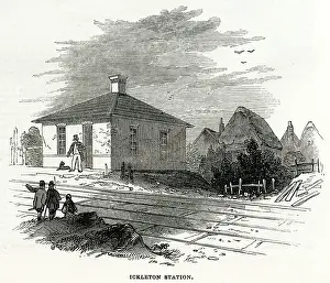 Cambs: Railway station at Ickleton, Cambridgeshire