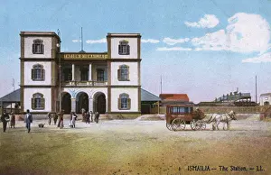 Ismailia: The Railway Station at Ismailia, Egypt