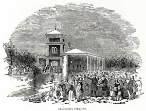 Warks: Railway station at Leamington (Spa), Warwickshire 1844