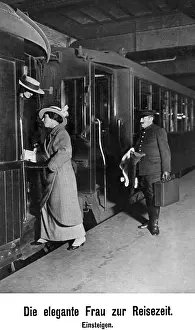 Traveler: Railway station scene, 1913