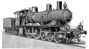 Kraus: railway, steam engine, express locomotive by