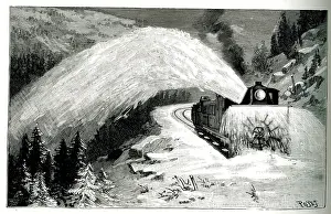 Shifting: Railway train with rotary snow shifter