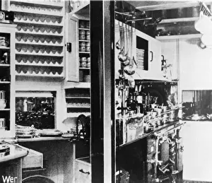 Waggons: railway, waggons, dining car, interior view