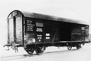 Waggons: railway, waggons, freight waggons, boxcar, Deutsche