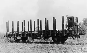 Waggons: railway, waggons, freight waggons, flatcar, Deutsche